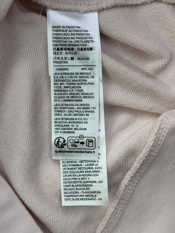 LEVIS HOODIE MINIMAL LIGHT PINK UNISEX PRE OWNED S
