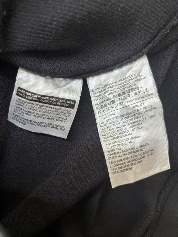 LEVIS HOODIE STREETWEAR ΜΑΥΡΟ UNISEX PRE OWNED XS