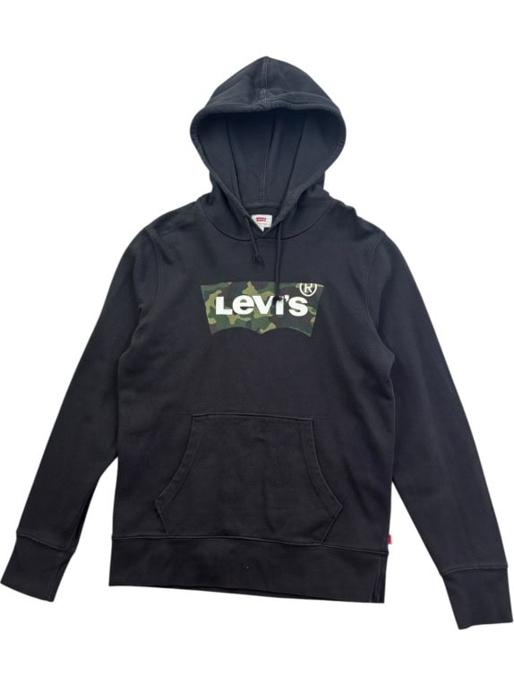 LEVIS HOODIE STREETWEAR ΜΑΥΡΟ UNISEX PRE OWNED XS
