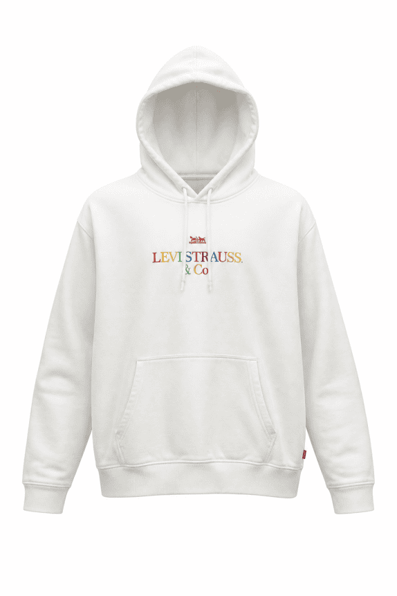 LEVIS HOODIE STREETWEAR OFF WHITE MEN PRE OWNED L