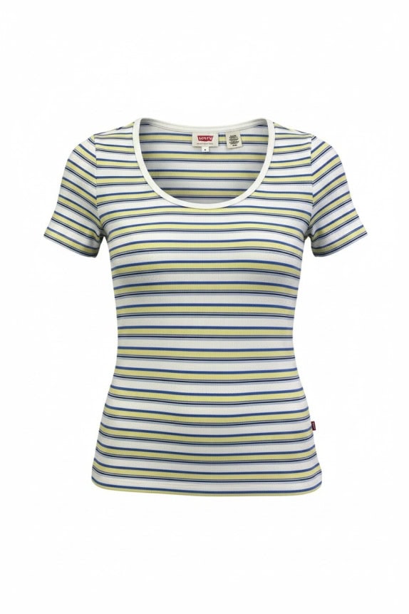 LEVIS T SHIRT RETRO STRIPED GREY WOMEN PRE OWNED S