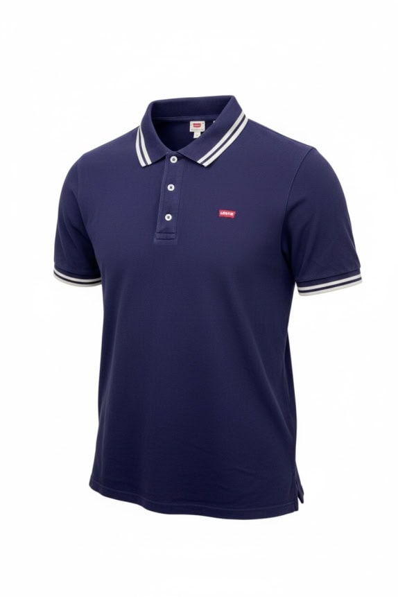 LEVI'S POLO SHIRT WITH STRIPED COLLAR DETAIL BLUE MEN'S S