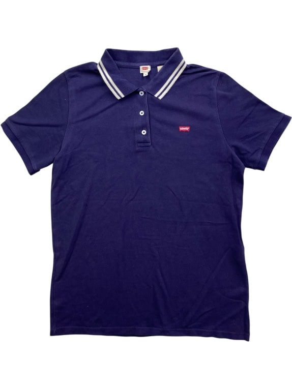 LEVI\'S POLO BLU UOMO CON DETTAGLIO A RIGHE SUL COLLETTO S