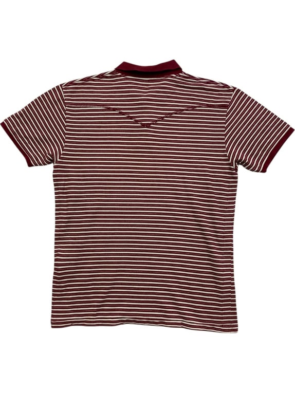LEVI\'S polo a righe con logo bordeaux-bianco da uomo M