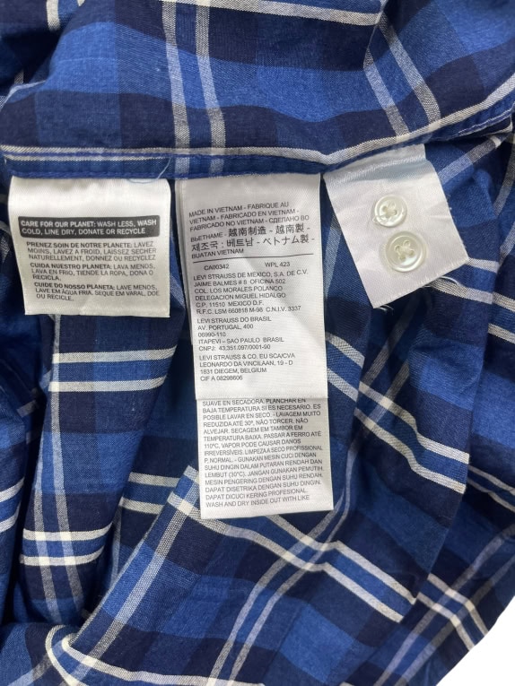 LEVI\'S CAMICIA CASUAL A QUADRI BLU DA UOMO S