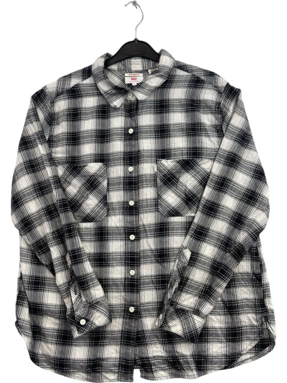 LEVIS ΠΟΥΚΑΜΙΣΟ CLASSIC ΚΑΡΟ ΑΣΠΡΟΜΑΥΡΟ ΓΥΝΑΙΚΕΙΟ PRE OWNED XL