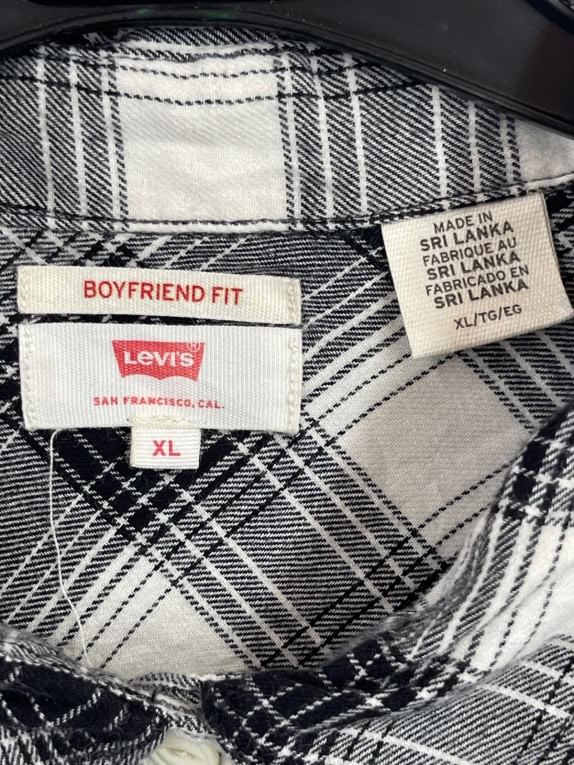LEVIS ΠΟΥΚΑΜΙΣΟ CLASSIC ΚΑΡΟ ΑΣΠΡΟΜΑΥΡΟ ΓΥΝΑΙΚΕΙΟ PRE OWNED XL