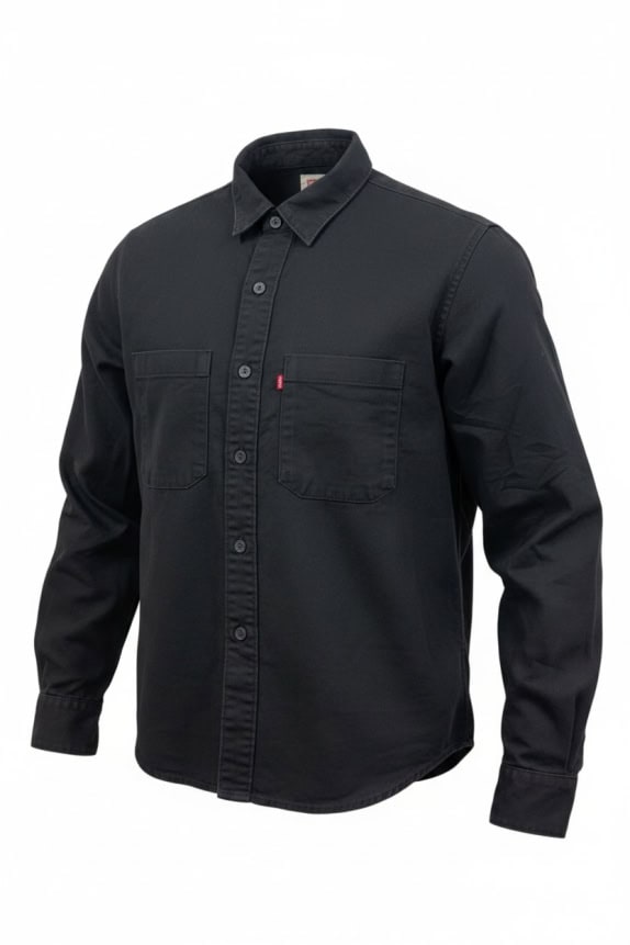 LEVI'S DENIM SHIRT CASUAL BLACK UNISEX Small pre-owned