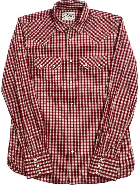 LEVI\'S CAMICIA A QUADRI CON TASCHE ROSSO-BIANCO UOMO M