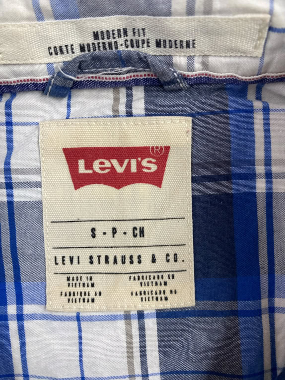 LEVI'S ΠΟΥΚΑΜΙΣΟ ΚΟΝΤΟΜΑΝΙΚΟ CHECKED WESTERN STYLE ΜΠΛΕ ΓΥΝΑΙΚΕΙΟ SMALL