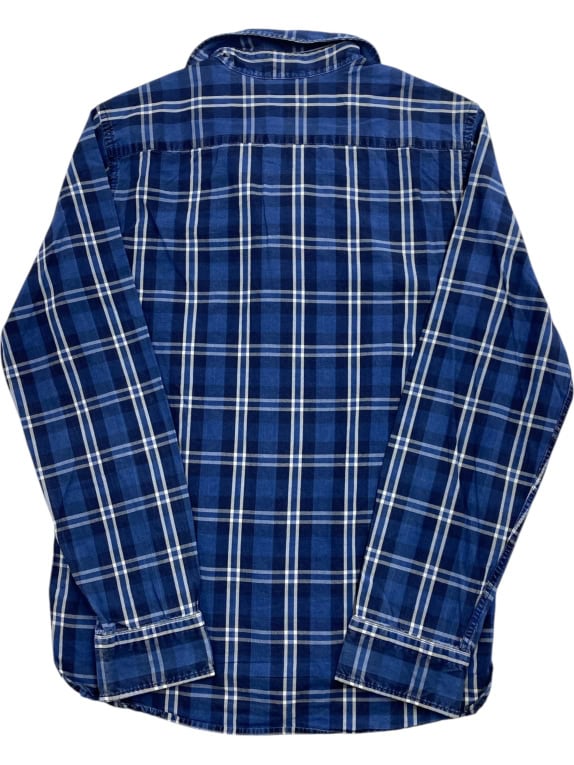 LEVI\'S CAMICIA A MANICHE LUNGHE CHECKED CLASSIC LOGO BLU DA UOMO SMALL