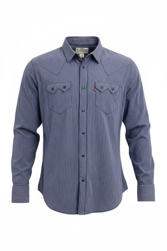LEVI'S ΠΟΥΚΑΜΙΣΟ WESTERN VINTAGE STYLE ΜΕ LOGO TAB ΜΠΛΕ ΡΙΓΕ ΓΥΝΑΙΚΕΙΟ L