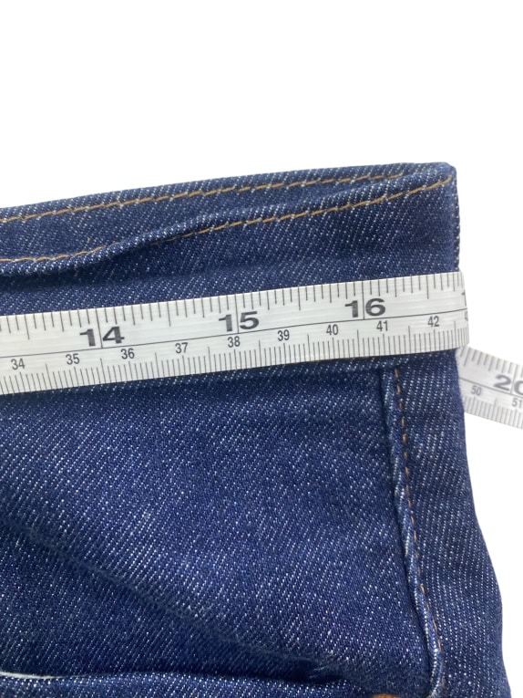 LEVI\'S PREMIUM bermuda jeans cut-off con patch logo in pelle blu scuro unisex M