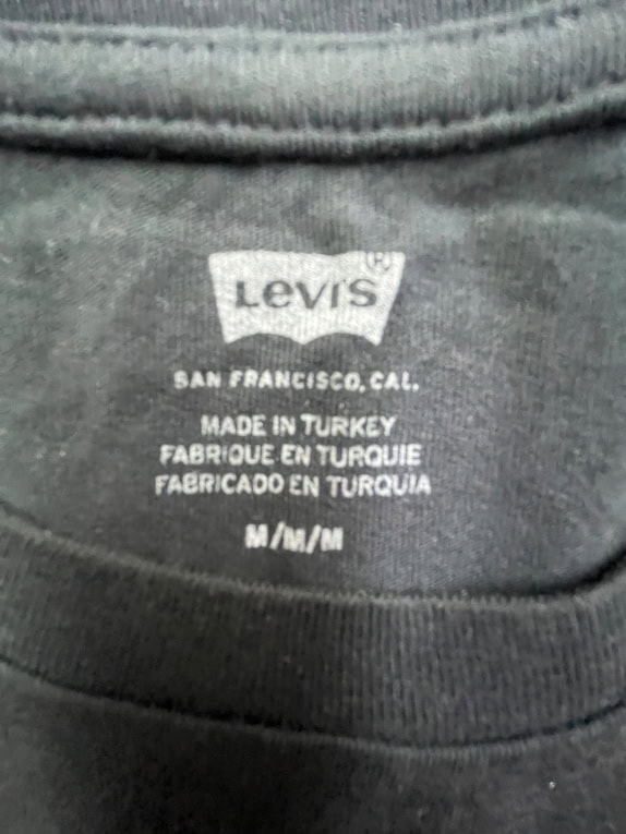 LEVI\'S T-SHIRT CASUAL CON LOGO NERA DA UOMO M