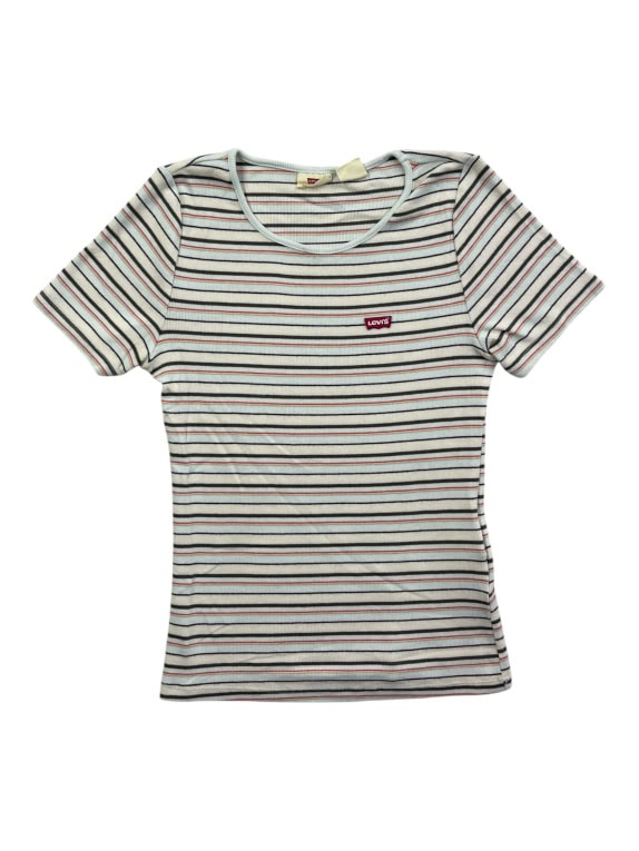 LEVI\'S T-SHIRT CASUAL CON LOGO RED TAB A RIGHE DA DONNA XXS-XS