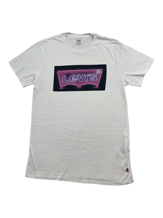 LEVI'S T-SHIRT CASUAL NEON LOGO PRINT ΛΕΥΚΟ ΑΝΔΡΙΚΟ MEDIUM