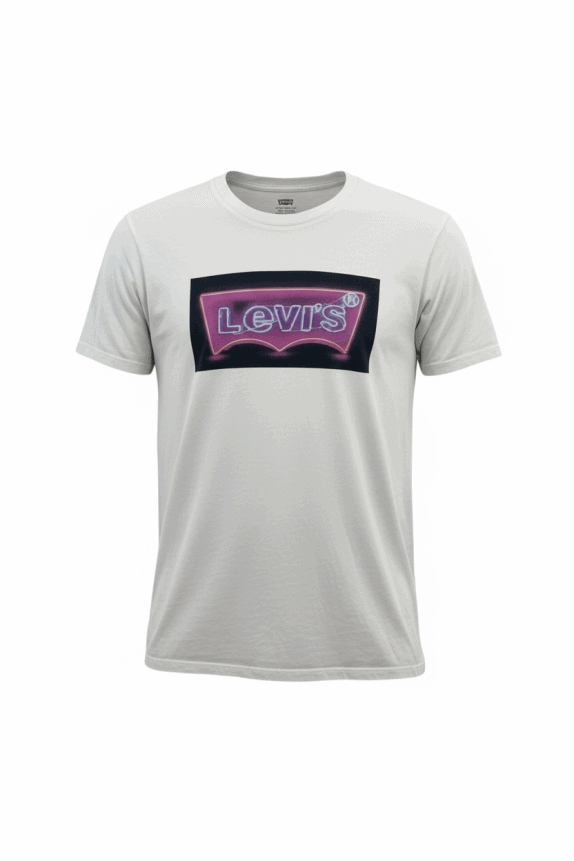 LEVI'S T-SHIRT CASUAL NEON LOGO PRINT ΛΕΥΚΟ ΑΝΔΡΙΚΟ MEDIUM