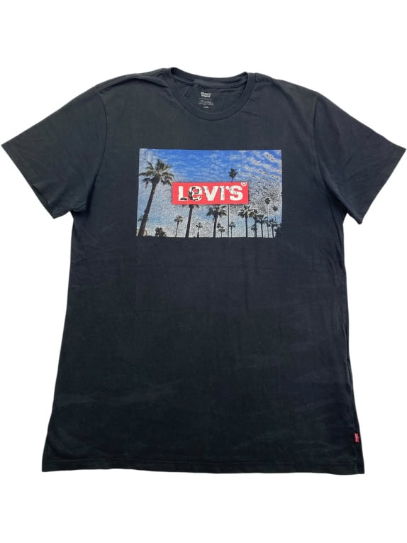 LEVI\'S T-SHIRT CASUAL PALMS LOGO NERO DA UOMO L
