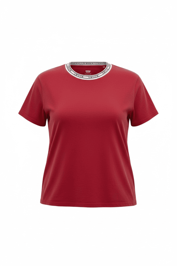 LEVI'S T-SHIRT CROP TOP LOGO NECKLINE ΚΟΚΚΙΝΟ ΓΥΝΑΙΚΕΙΟ L