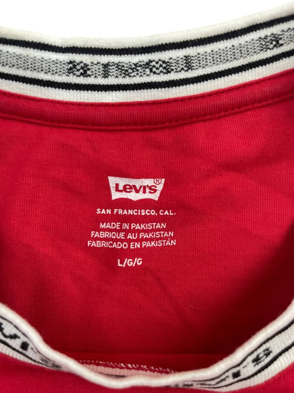LEVI'S T-SHIRT CROP TOP LOGO NECKLINE ΚΟΚΚΙΝΟ ΓΥΝΑΙΚΕΙΟ L