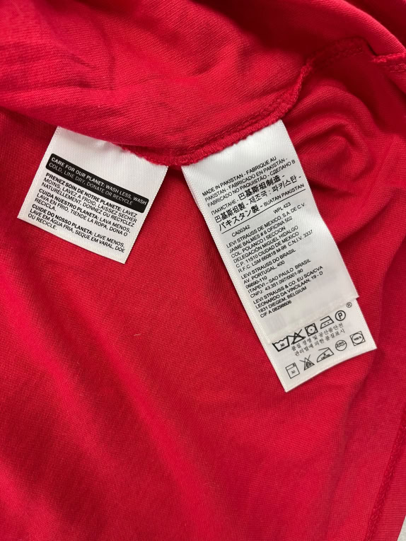 LEVI'S T-SHIRT CROP TOP LOGO NECKLINE ΚΟΚΚΙΝΟ ΓΥΝΑΙΚΕΙΟ L