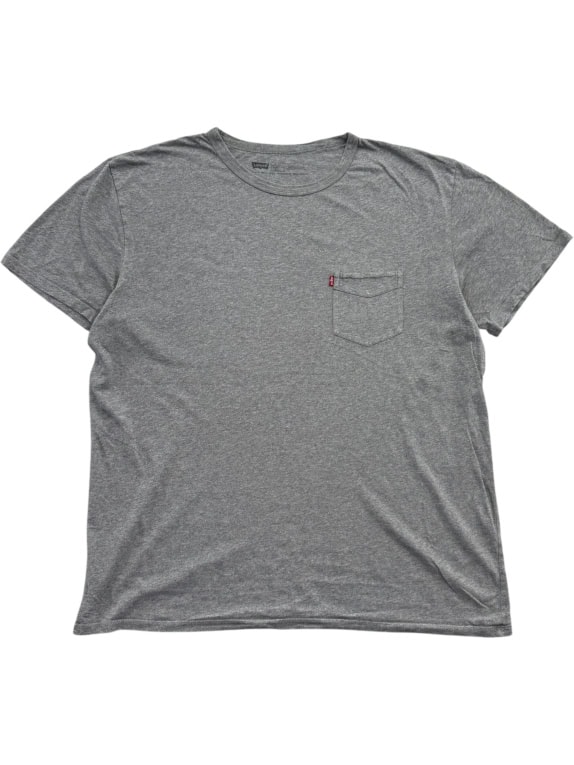 LEVI\'S T-SHIRT CON TASCHINO CASUAL RED TAB GRIGIO DA UOMO LARGE