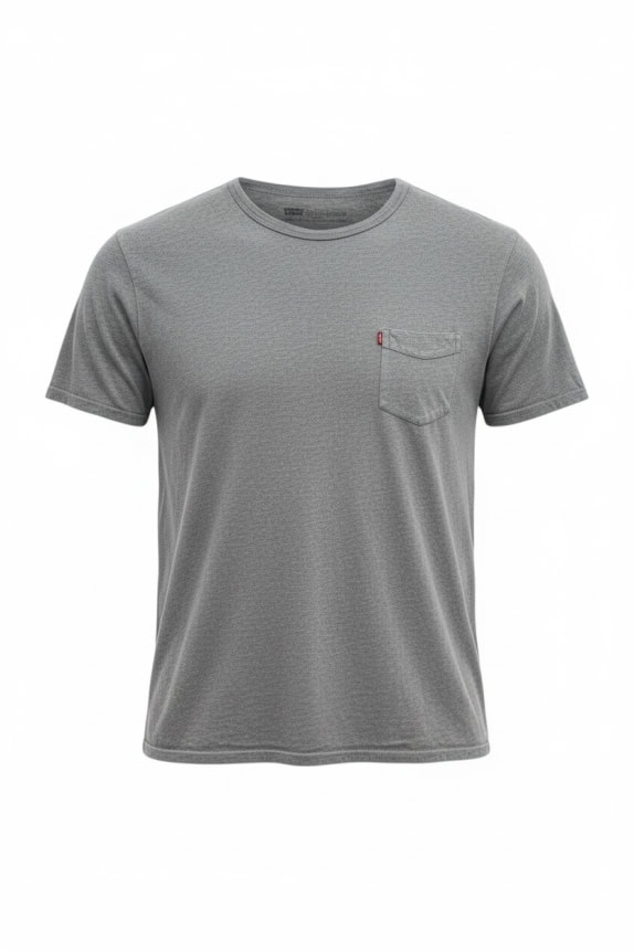 LEVI\'S T-SHIRT CON TASCHINO CASUAL RED TAB GRIGIO DA UOMO LARGE