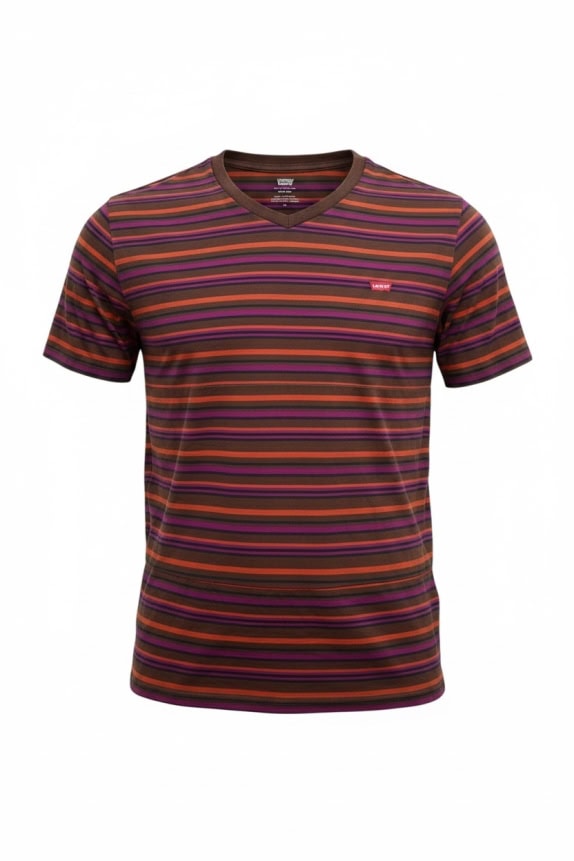 LEVI'S T-SHIRT ΡΙΓΕ ΜΕ LOGO TAB ΚΑΦΕ UNISEX MEDIUM