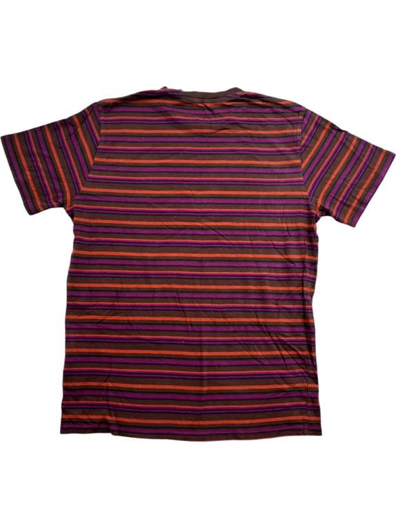 LEVI'S STRIPED T-SHIRT WITH LOGO TAB BROWN UNISEX MEDIUM