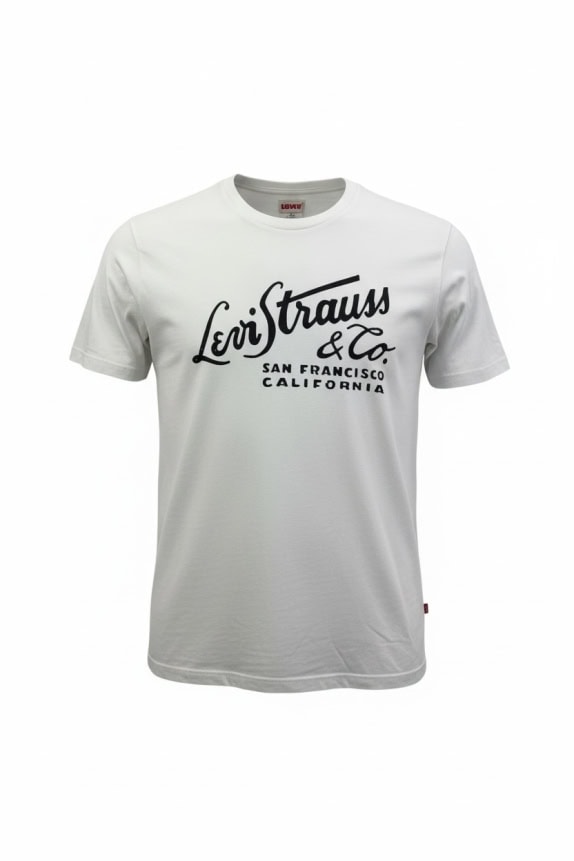 LEVI'S T-Shirt San Francisco California Script Λογότυπο Λευκό Ανδρικό M