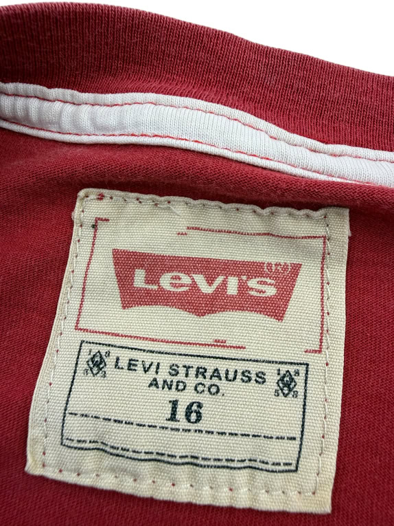 LEVI'S T-Shirt Two Horse Logo Vintage Κόκκινο Unisex Small (16)