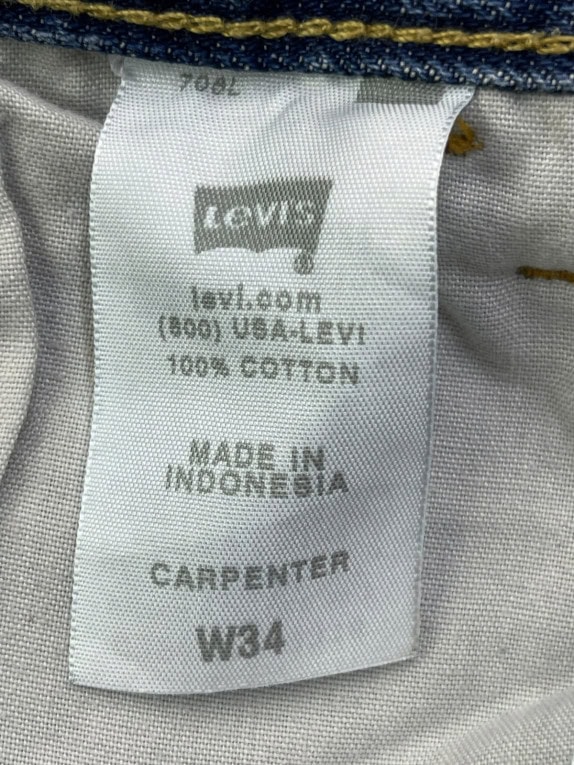 LEVIS ΤΖΙΝ CARPENTER ΒΕΡΜΟΥΔΑ WORKWEAR WASHED BLUE ΑΝΤΡΙΚΟ PRE OWNED XL