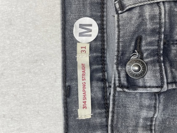 LEVIS JEANS STRAIGHT FIT GRIGIO UOMO PRE OWNED M