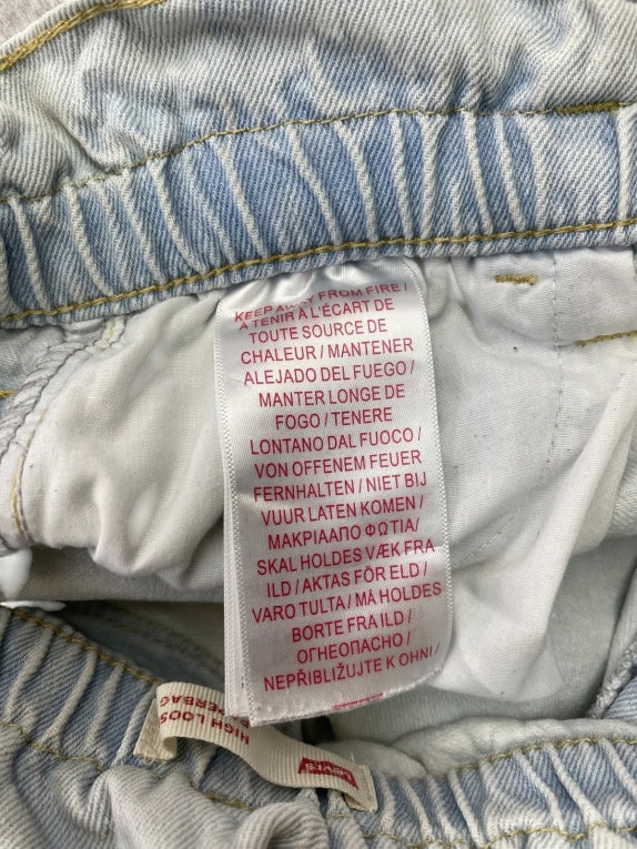LEVIS JEANS PAPERBAG WASHED AZZURRO CHIARO DONNA PRE OWNED XS