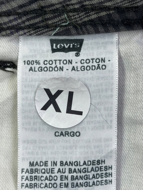 LEVIS BERMUDA CARGO UTILITY GRIGIO TARTAN UOMO PRE OWNED XL