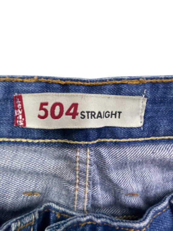 Levi’s 504 Shorts in denim dritti con logo blu da uomo L