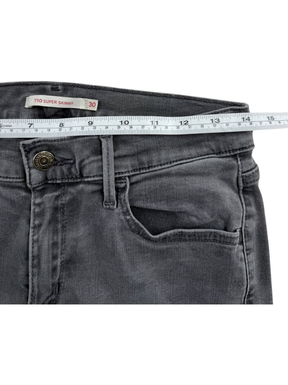 LEVI’S 710 SUPER SKINNY Τζιν Παντελόνι CASUAL Λογότυπο Γκρι/Ανθρακί Γυναικείο XS (W30)