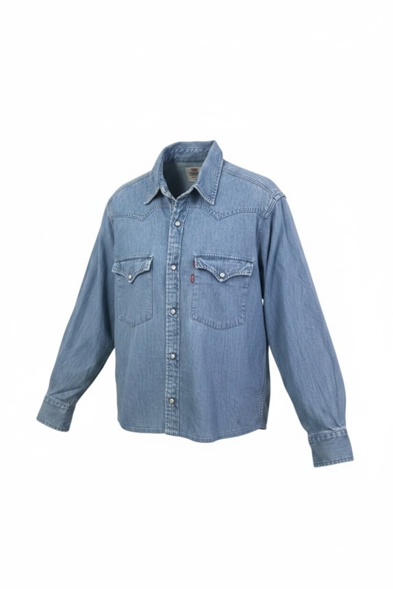 Levi’s Denim Πουκάμισο Logo Μπλε Unisex S