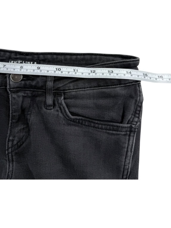 LEVI’S LINE 8 Τζιν Παντελόνι CASUAL Λογότυπο Μαύρο/Ανθρακί Γυναικείο XS (W28)