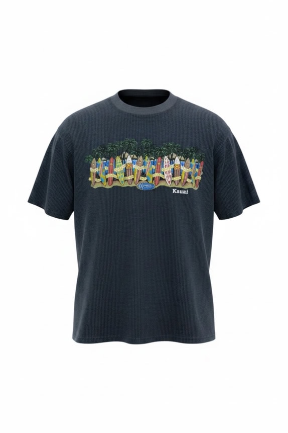 LEXINGTON T-SHIRT HAWAIIAN ISLANDS KAUAI GRAPHIC ΜΑΥΡΟ UNISEX XL