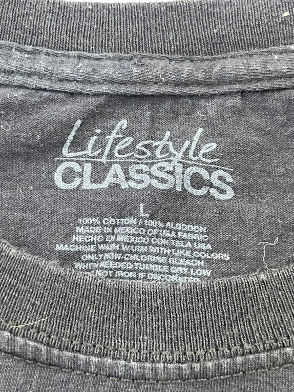 LIFESTYLE CLASSICS T SHIRT GRAPHIC RETRO ΜΑΥΡΟ ΑΝΤΡΙΚΟ PRE OWNED L