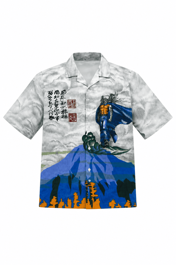 LIONS RICH SHIRT GRAPHIC GREY MEN PRE OWNED L