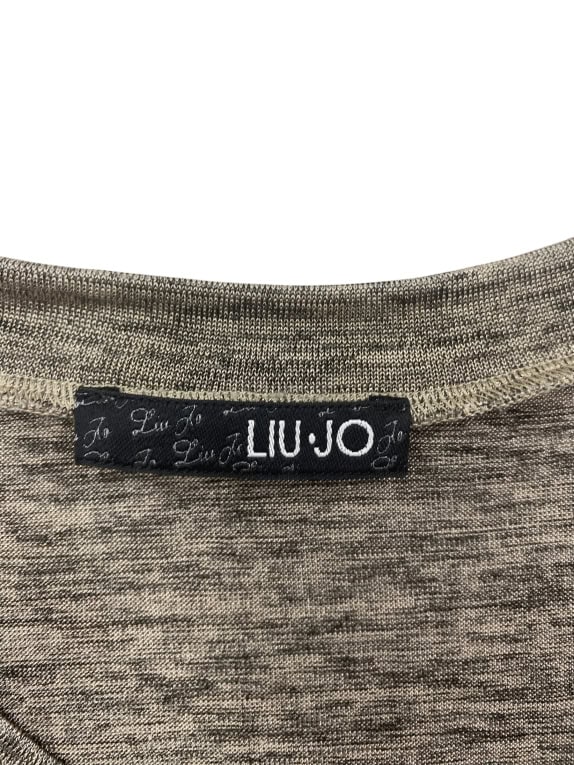 Liu Jo T-Shirt Melange Logo Χακί Γυναικείο M-L