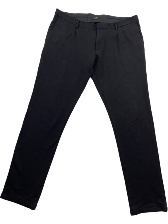 LIU JO UOMO Υφασμάτινο Παντελόνι Smart Casual Logo Μαύρο Ανδρικό XL