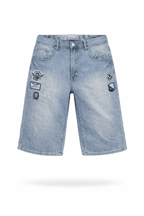 LIVINGSTONE RETRO DENIM SHORTS LIGHT BLUE MENS PRE OWNED XL