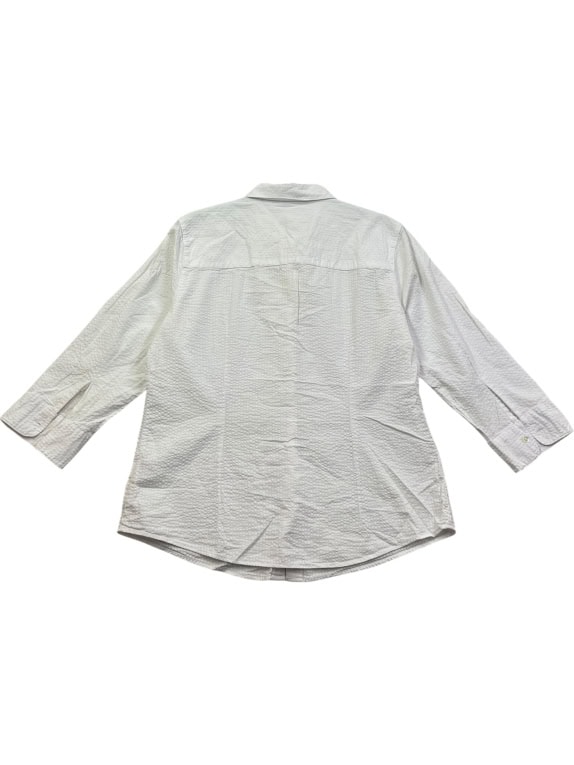 L.L. BEAN SEERSUCKER SHIRT WHITE WOMEN'S M