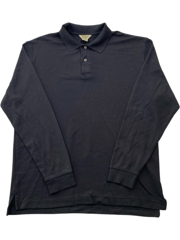 L.L.Bean Γκρι Μακρυμάνικο Polo Shirt