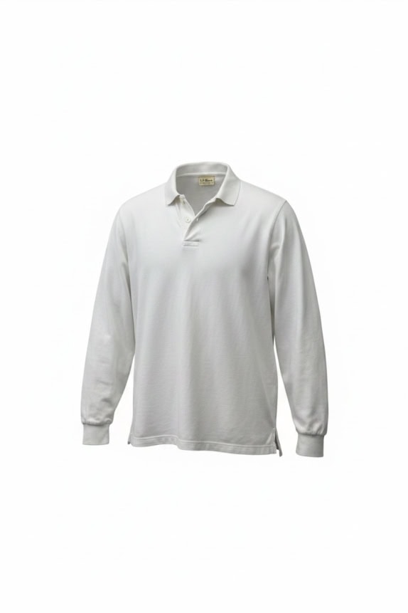 L.L.Bean Polo a maniche lunghe bianco unisex L