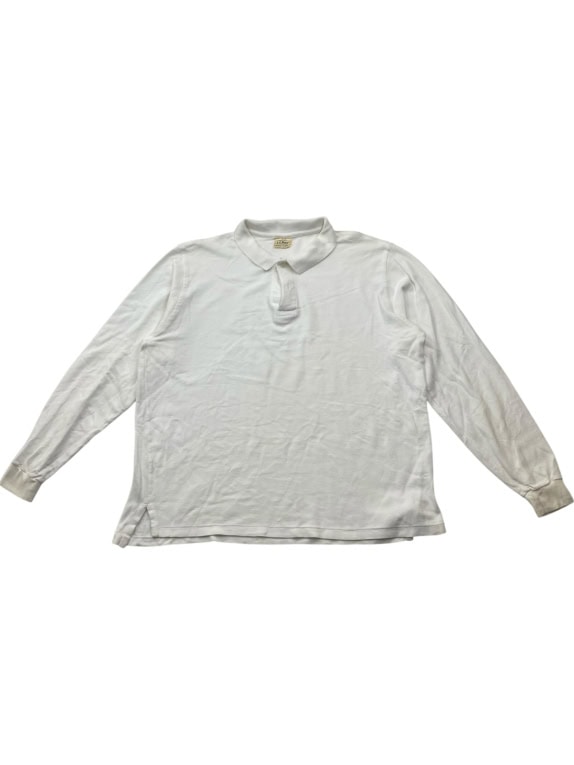 L.L.Bean Polo a maniche lunghe bianco unisex L