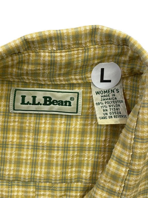 L.L.BEAN SHIRT MINIMAL YELLOW WOMEN PRE OWNED L